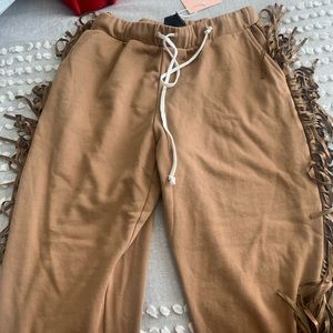 Kittenish Fringe Joggers